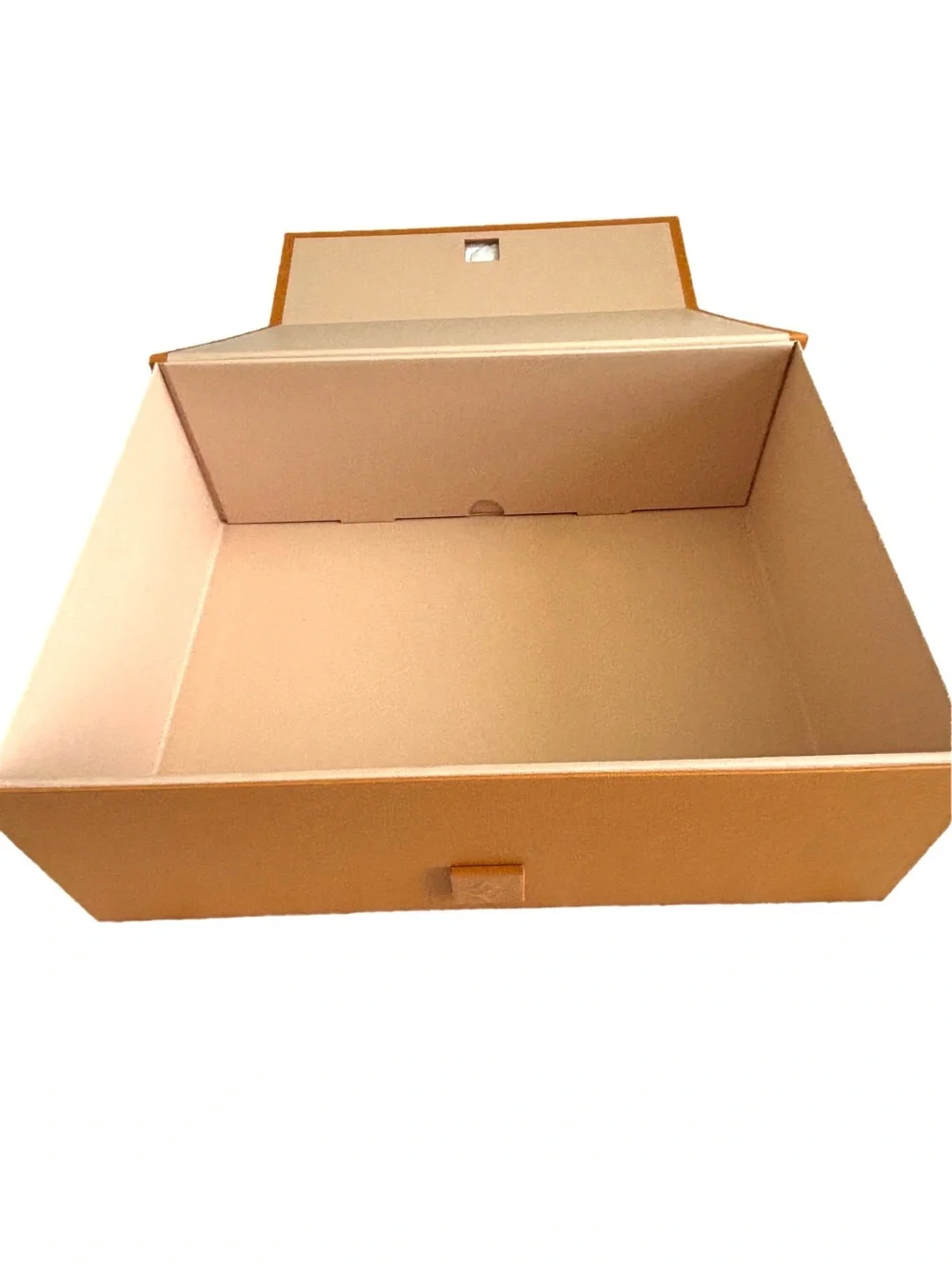 Louis Vuitton LV Orange Magnetic Gift Box and Shopping Bag w/Blue Ribbon Handles